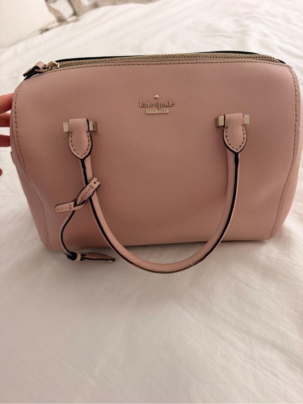 kate spade Blush Pink Saffiano Satchel with Gold Hardware